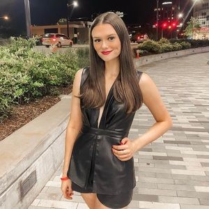 DO+BE Black Faux Leather Romper